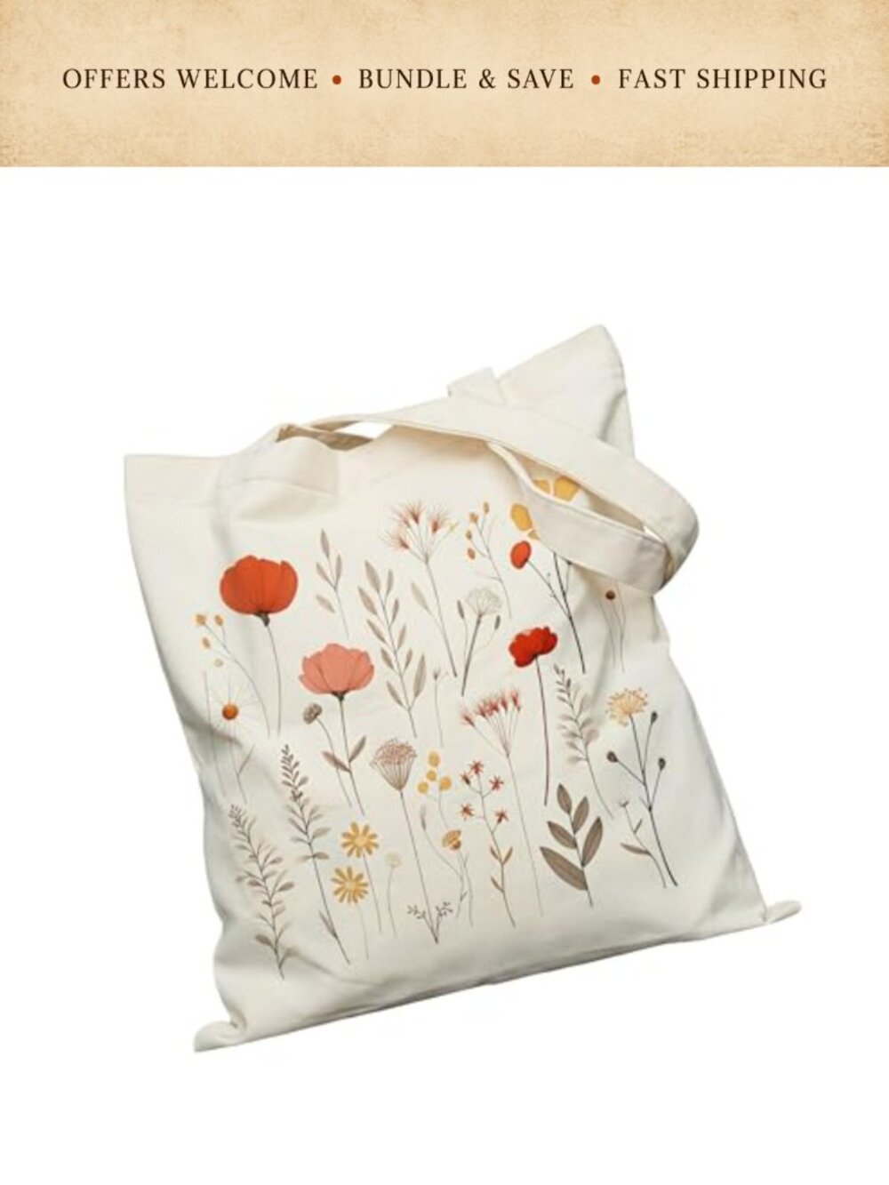 Canvas Hand-Held Storage Bag Reinforced Shoulder Strap Large Tote